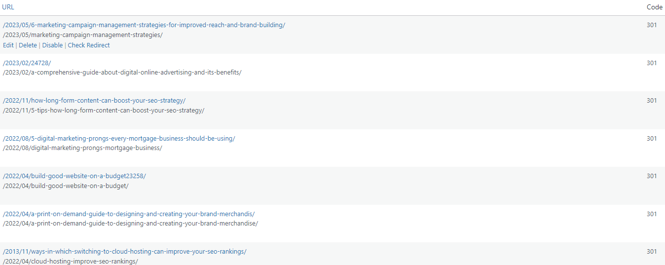 301 redirects