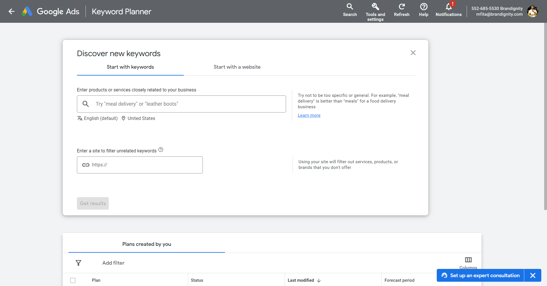 keyword planner
