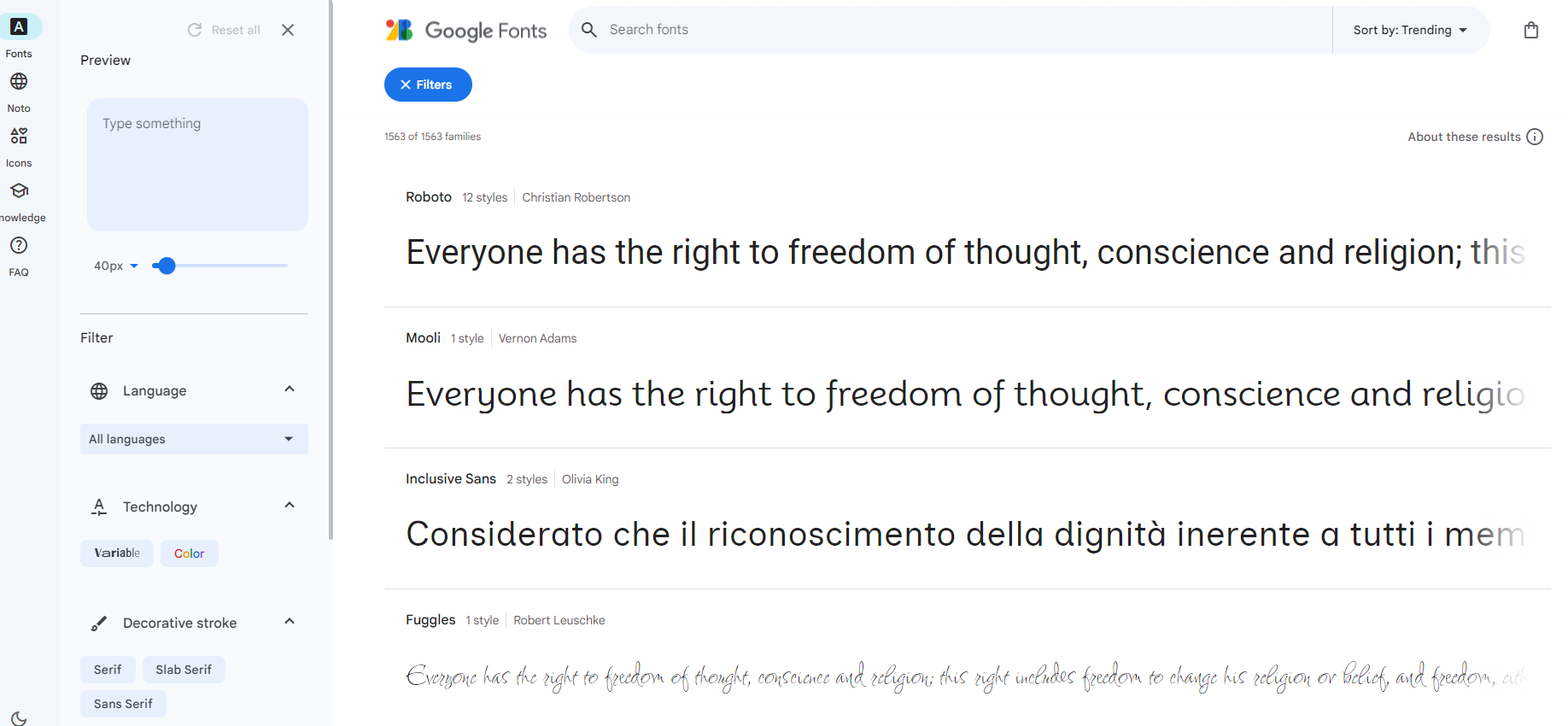 google fonts