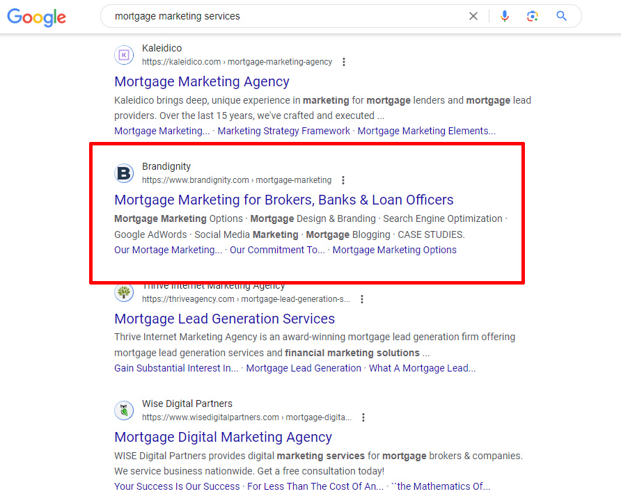mortgage marketing solutions page