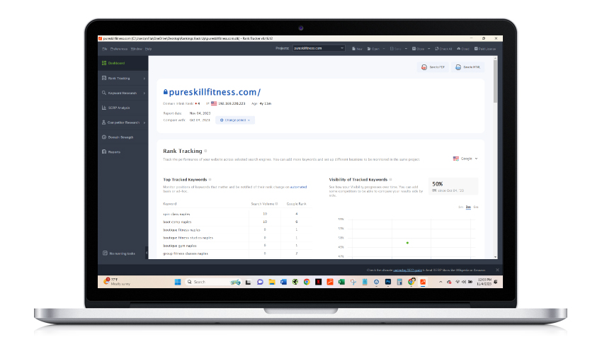fitness center seo monitoring