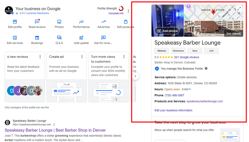 barbershop google my business listing