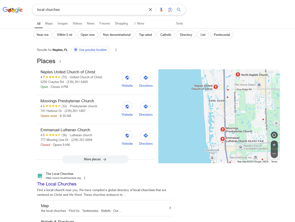 local churches seo